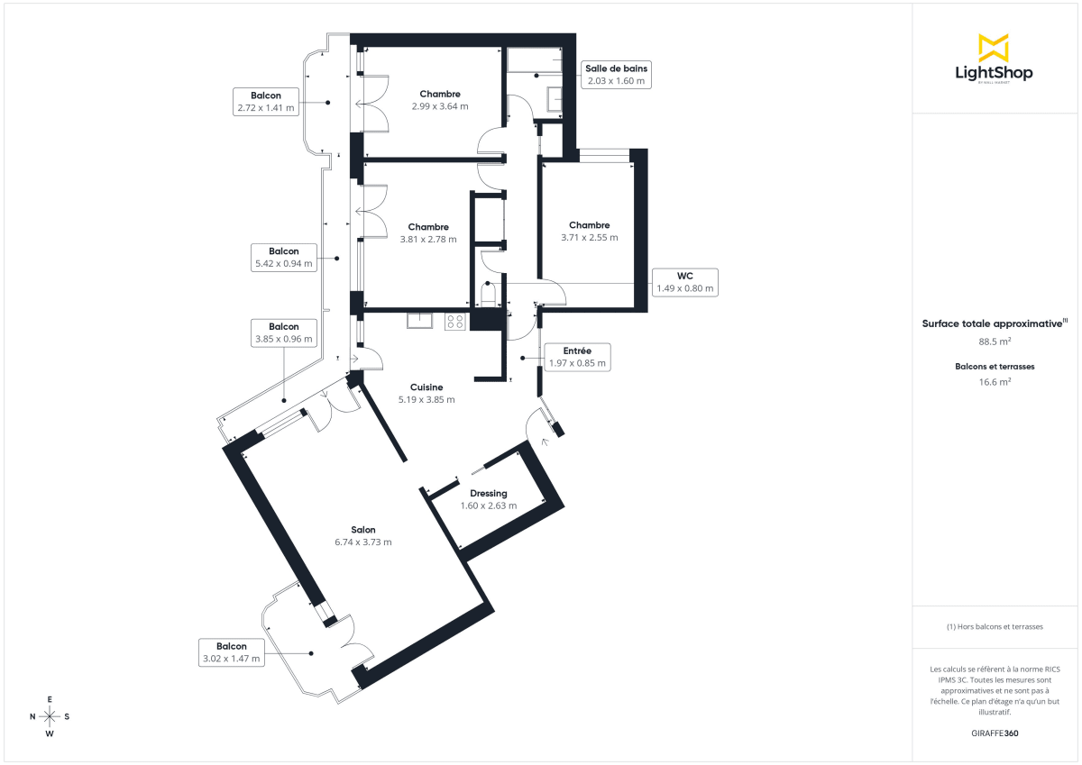Appartement de 91.15 m² à Lyon