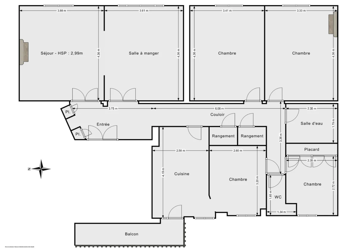 Appartement de 107.42 m² à Paris