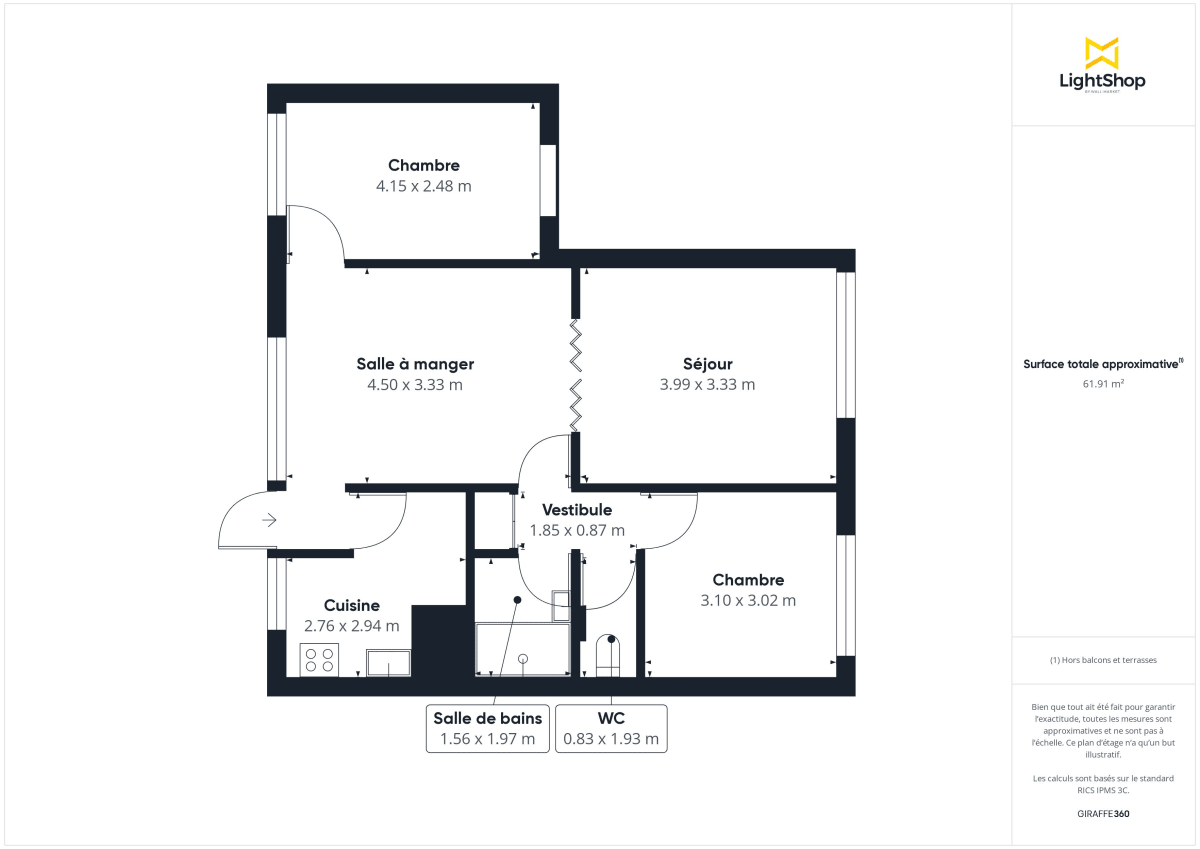 Appartement de 63.0 m² à Paris
