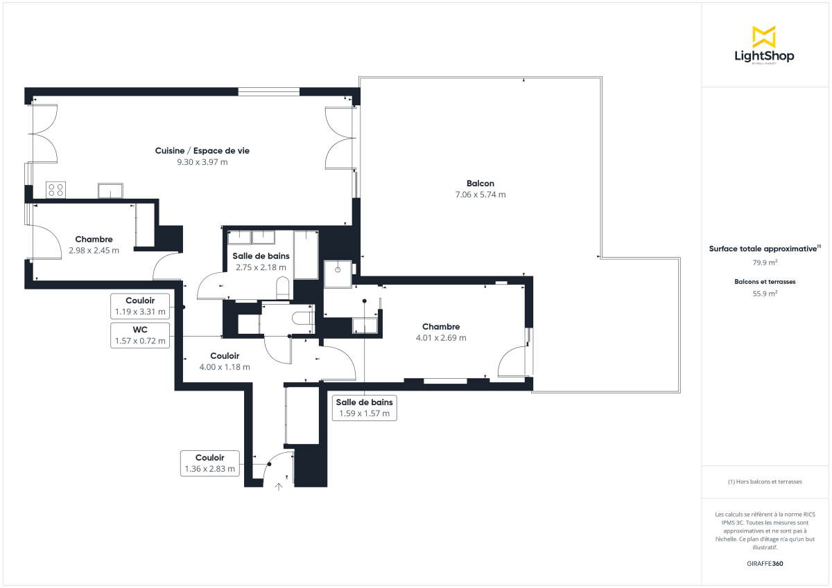 Appartement de 80.82 m² à Boulogne-Billancourt