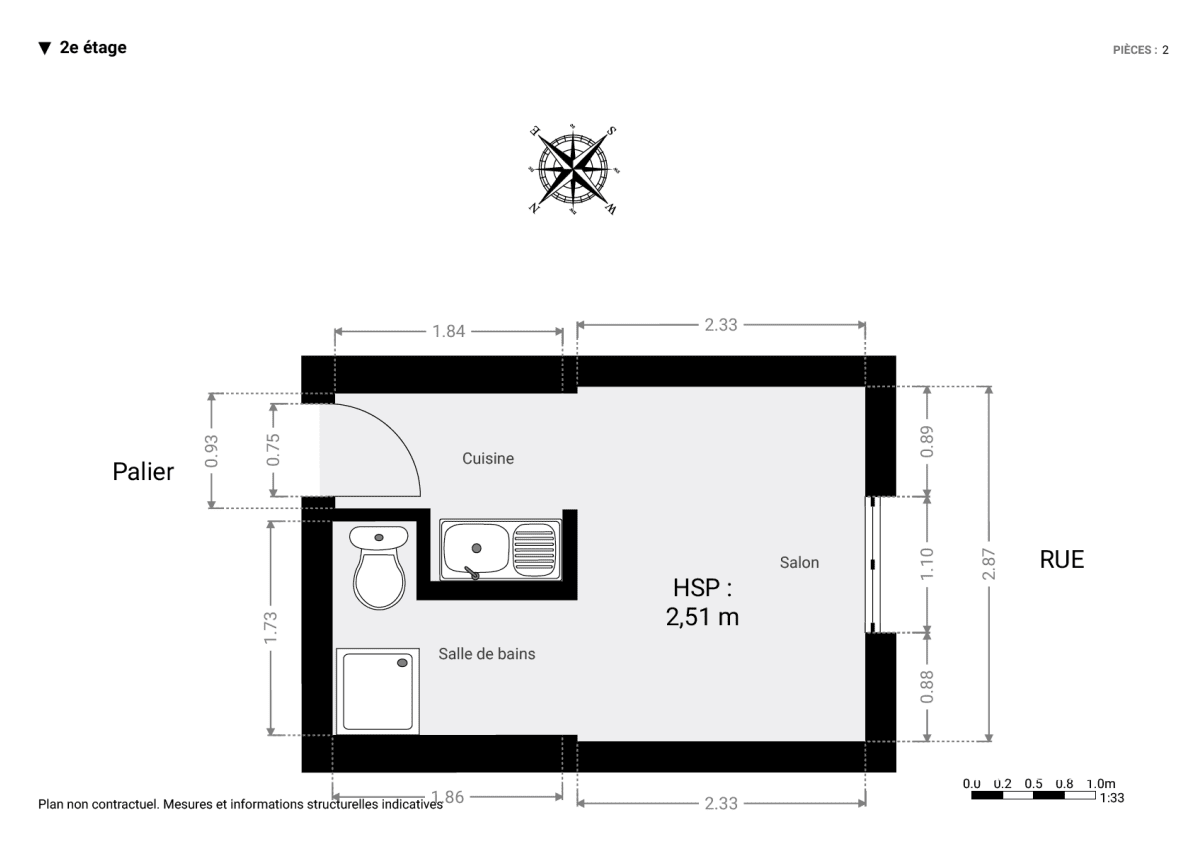 Appartement de 12.0 m² à Paris