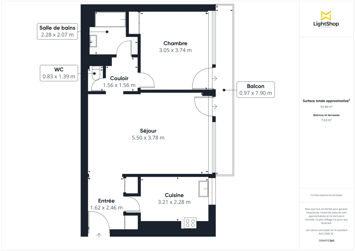 Appartement de 54.58 m² à Paris