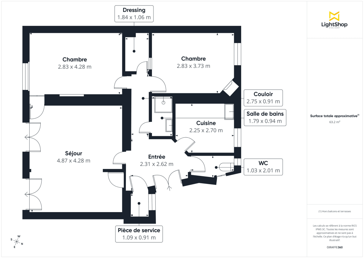 Appartement de 65.0 m² à Paris
