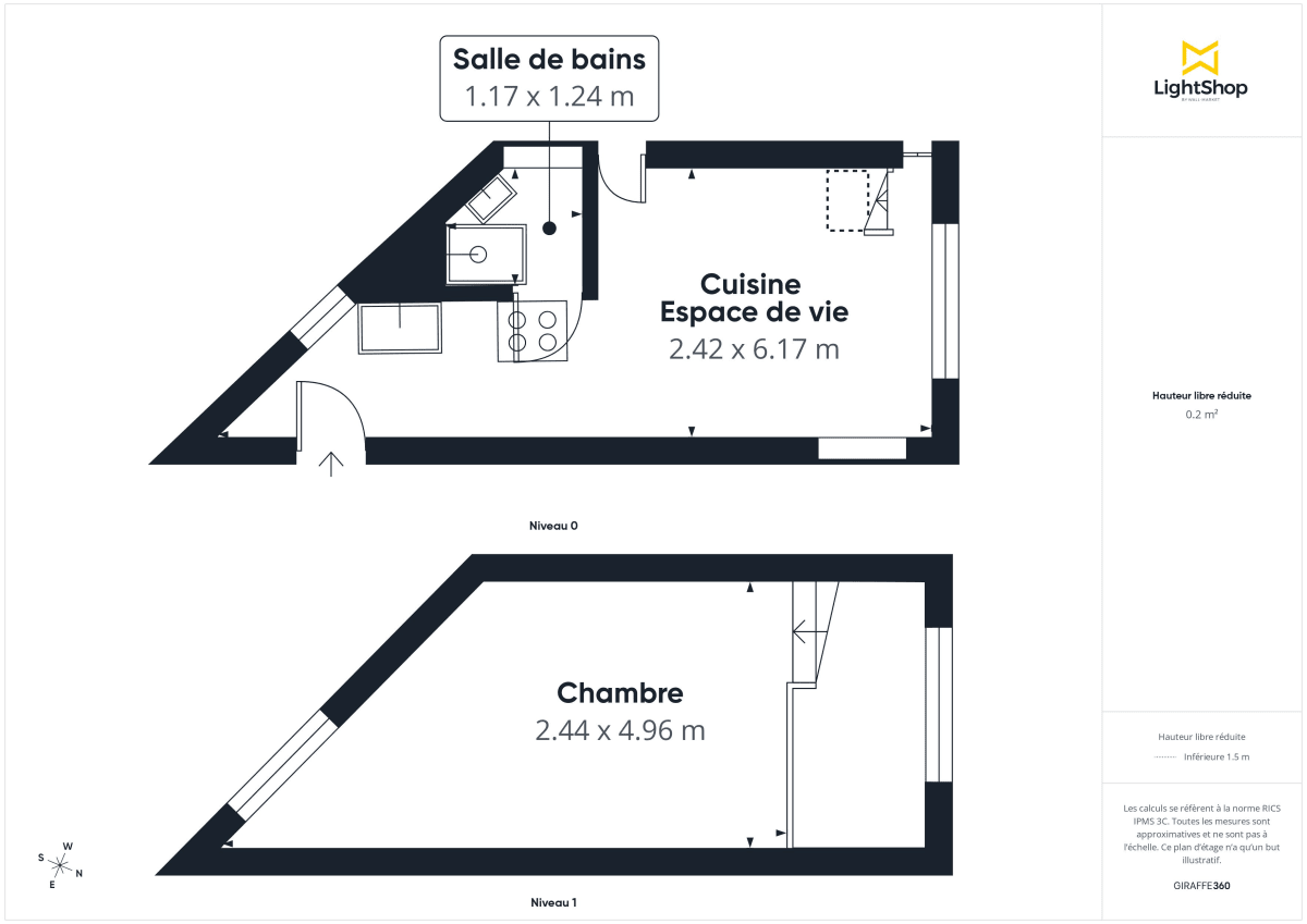 Appartement de 14.0 m² à Paris