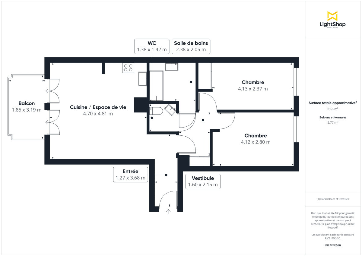 Appartement de 62.2 m² à Clamart