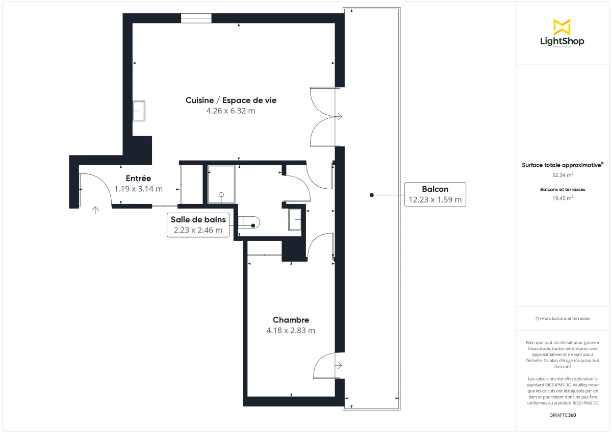 Appartement de 54.0 m² à Bordeaux