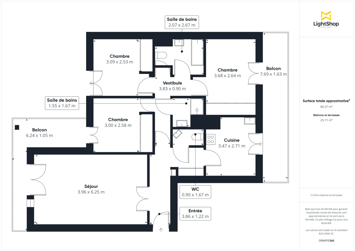 Appartement de 86.58 m² à Charenton-le-Pont