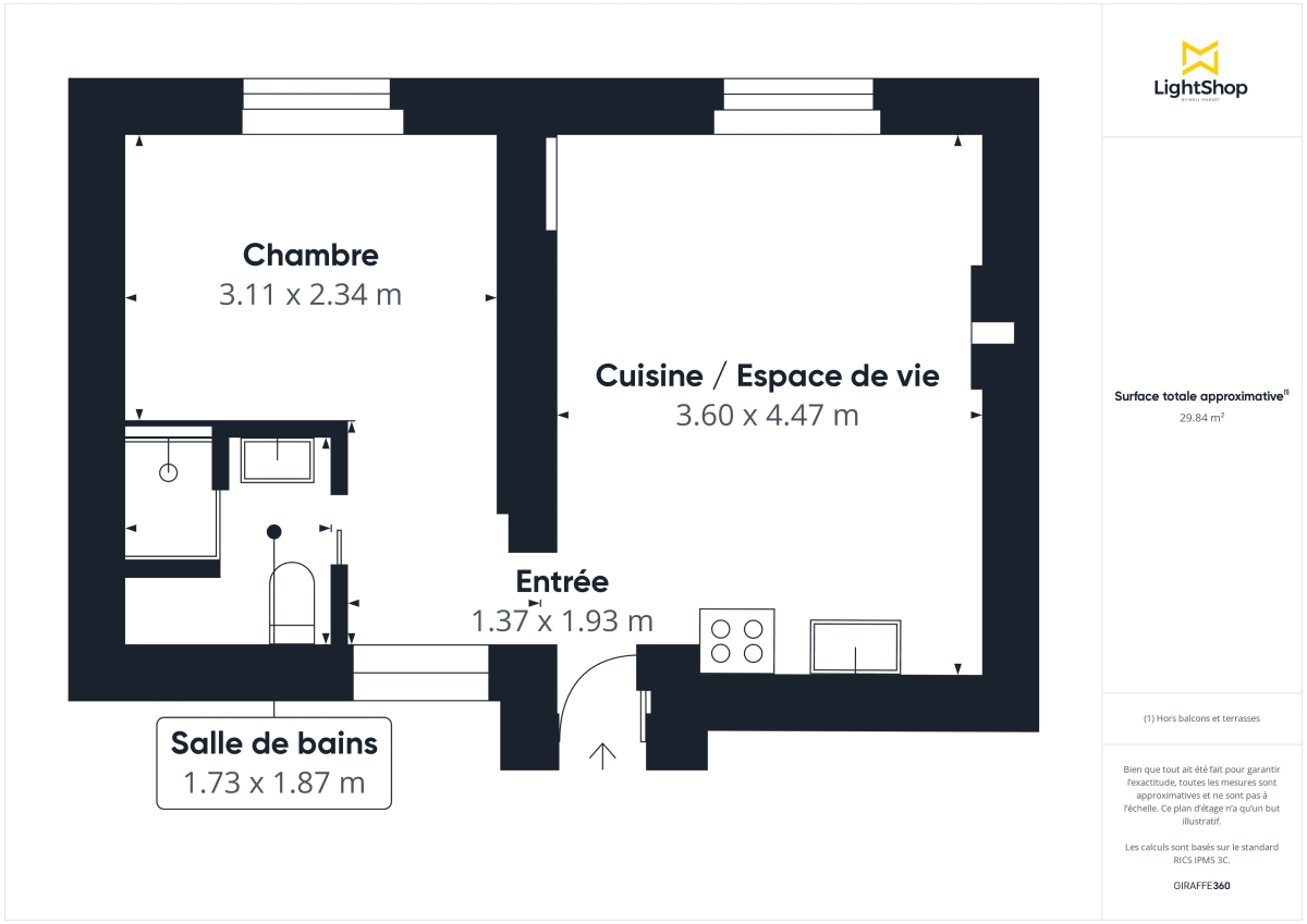 Appartement de 31.1 m² à Paris