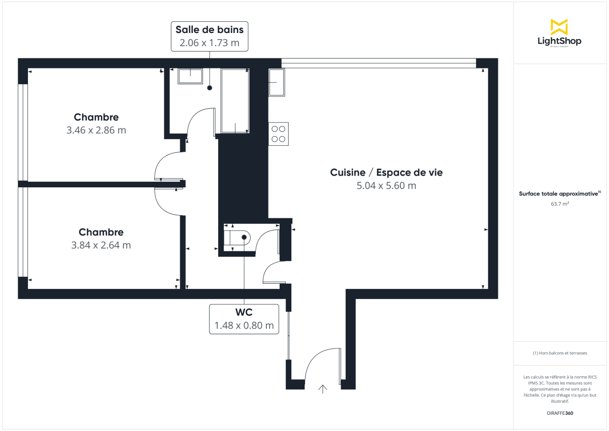 Appartement de 65.39 m² à Paris