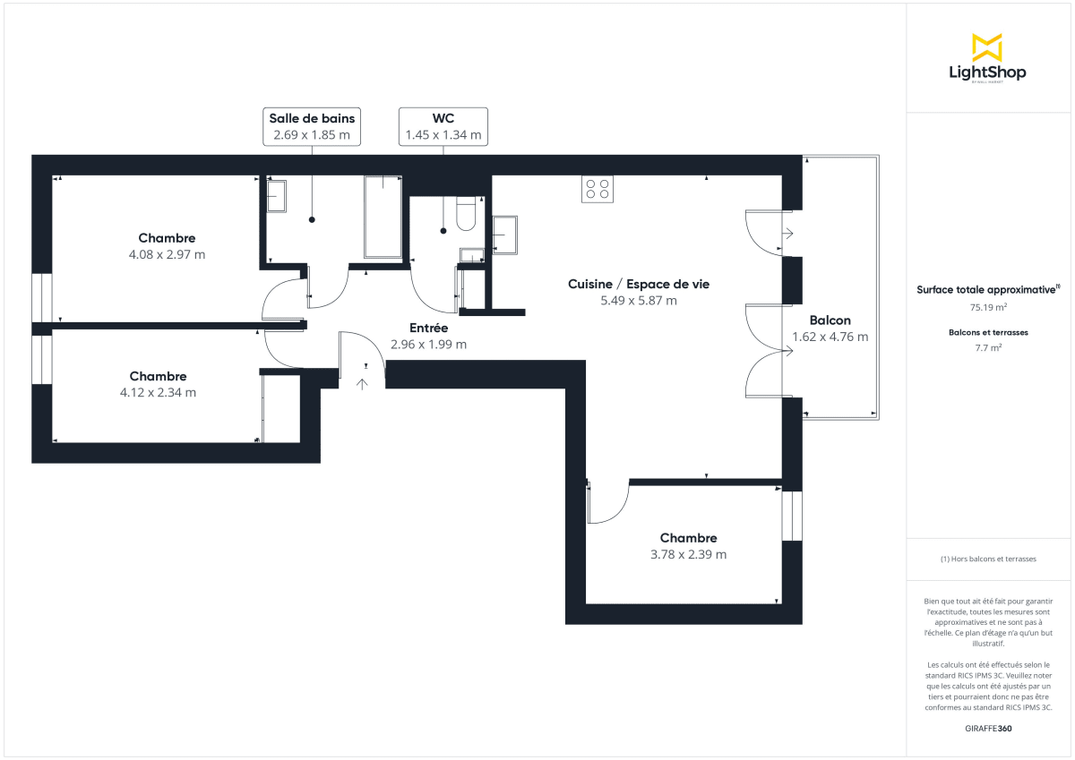 Appartement de 76.19 m² à Villejuif