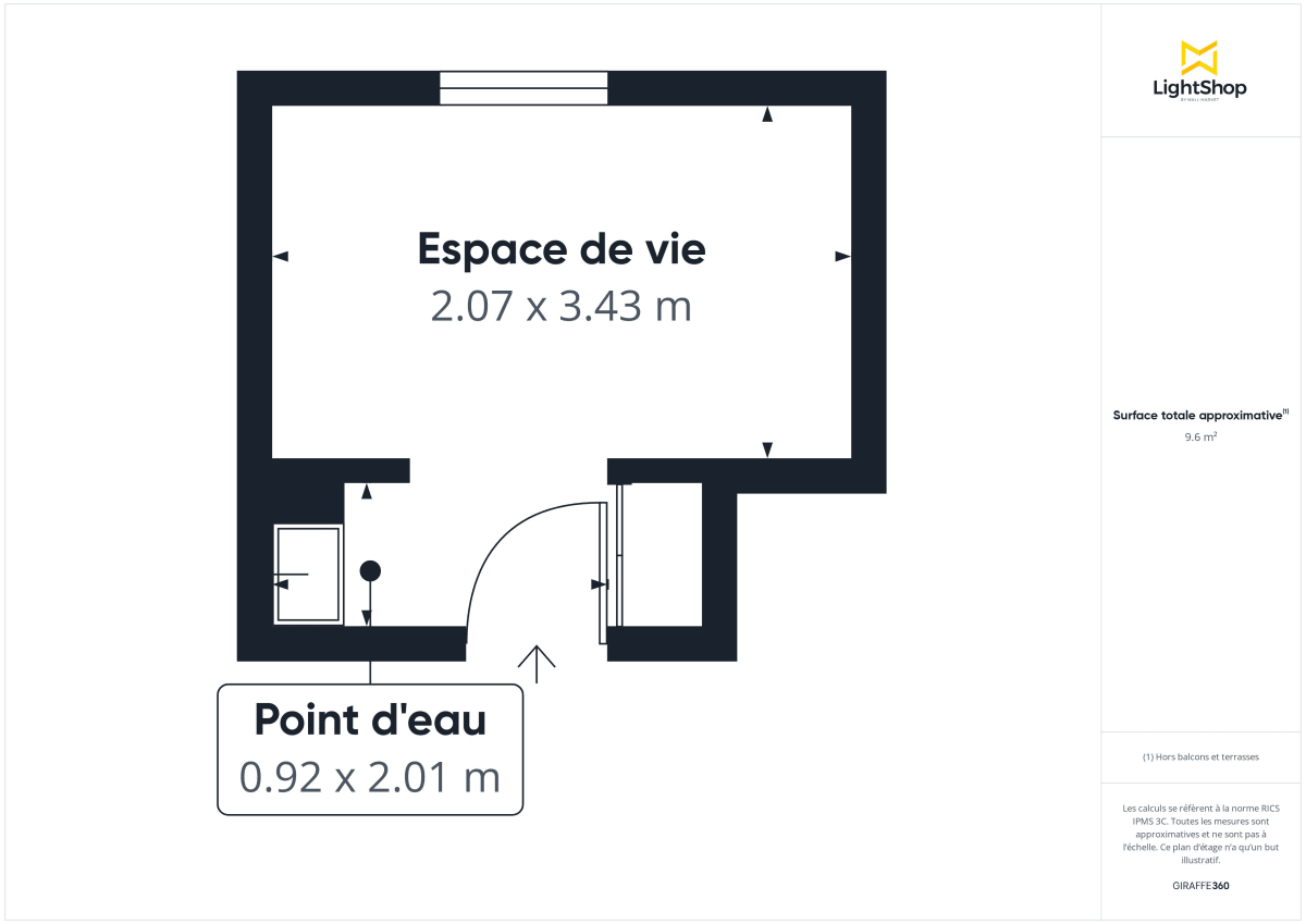 Appartement de 9.6 m² à Paris