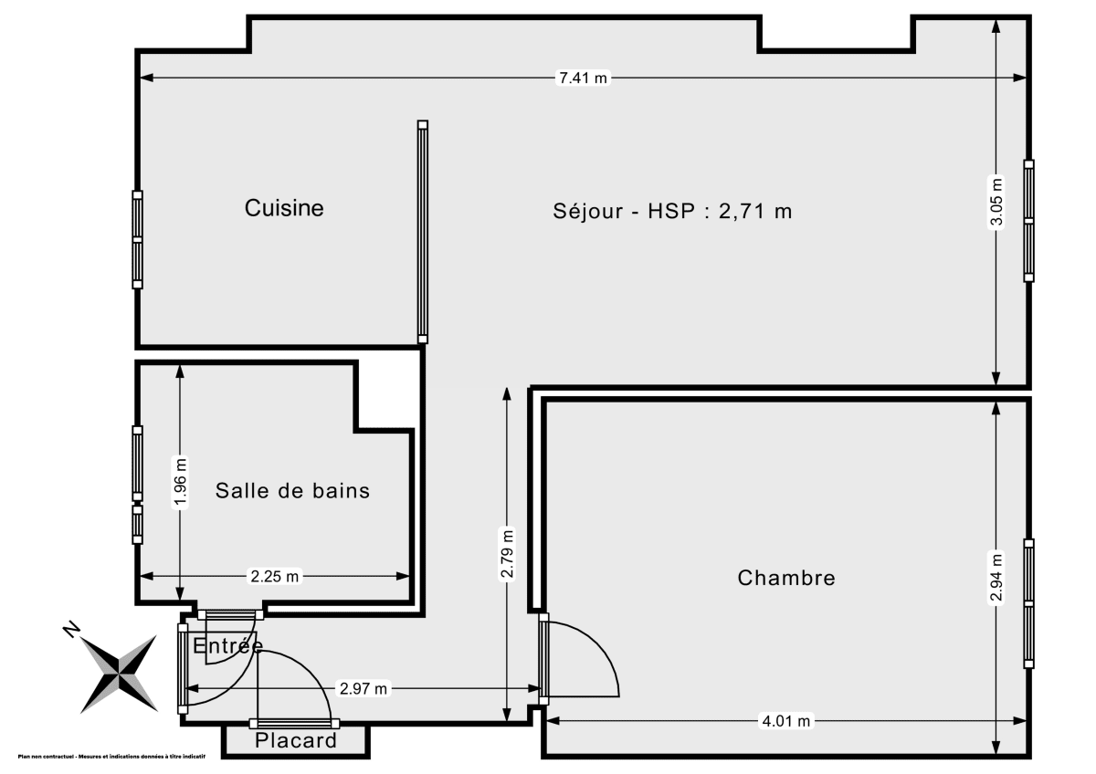 Appartement de 43.71 m² à Paris