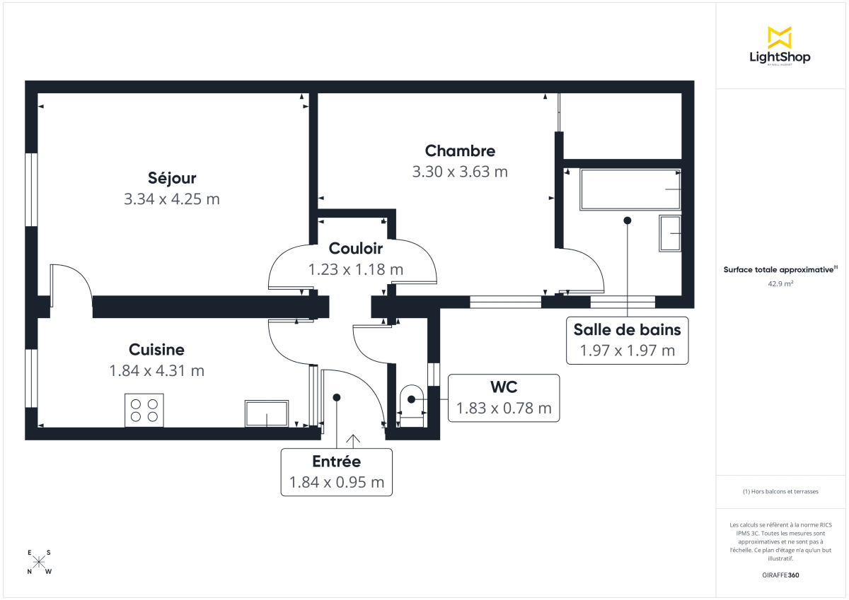 Appartement de 44.0 m² à Paris