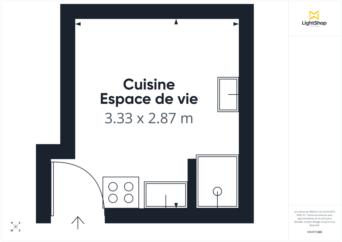 Appartement de 8.42 m² à Versailles