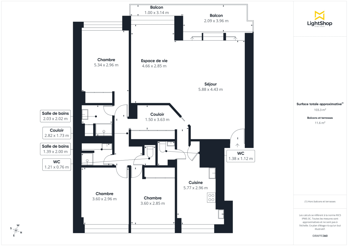 Appartement de 103.21 m² à Nantes