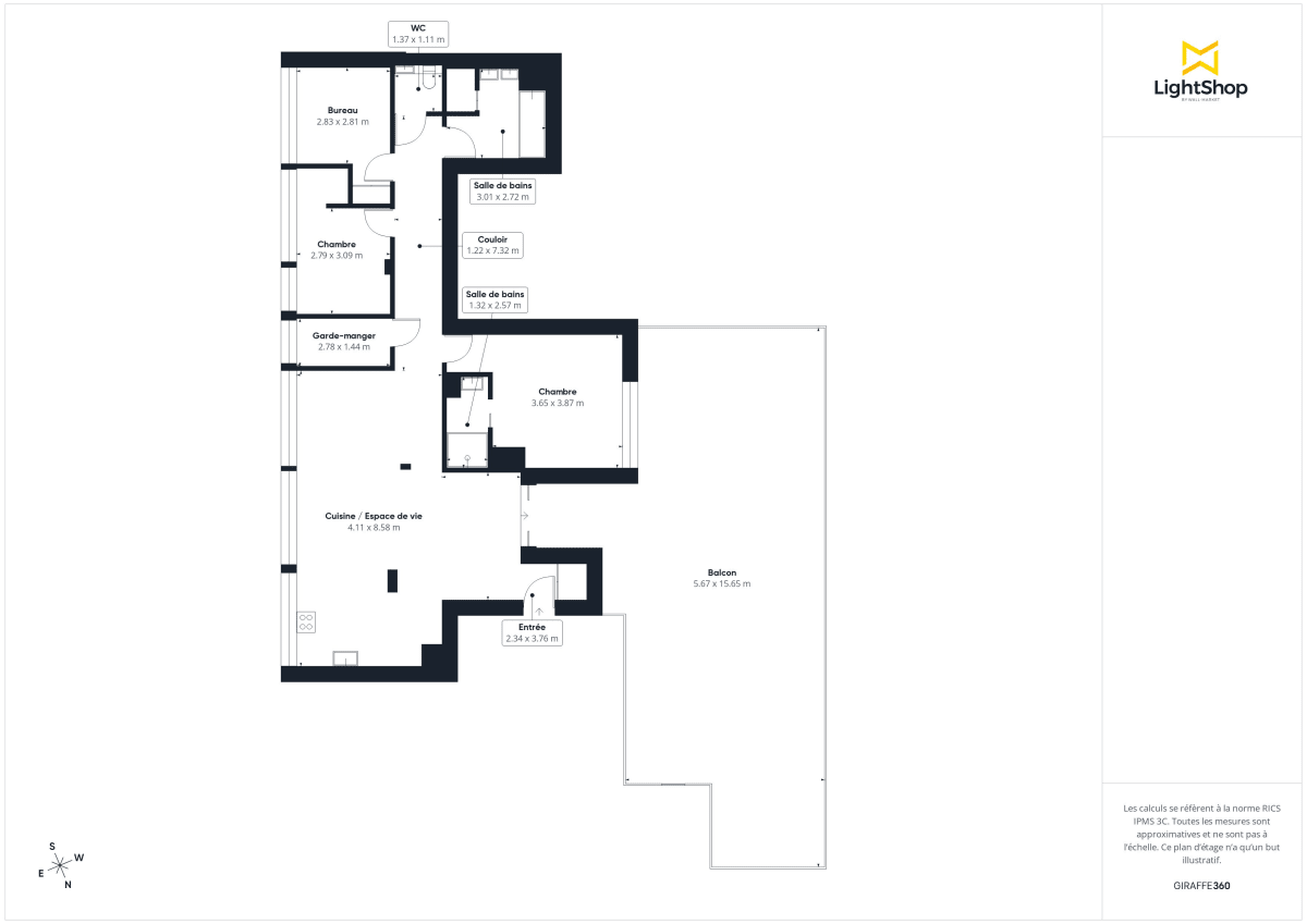 Appartement de 107.0 m² à Bordeaux