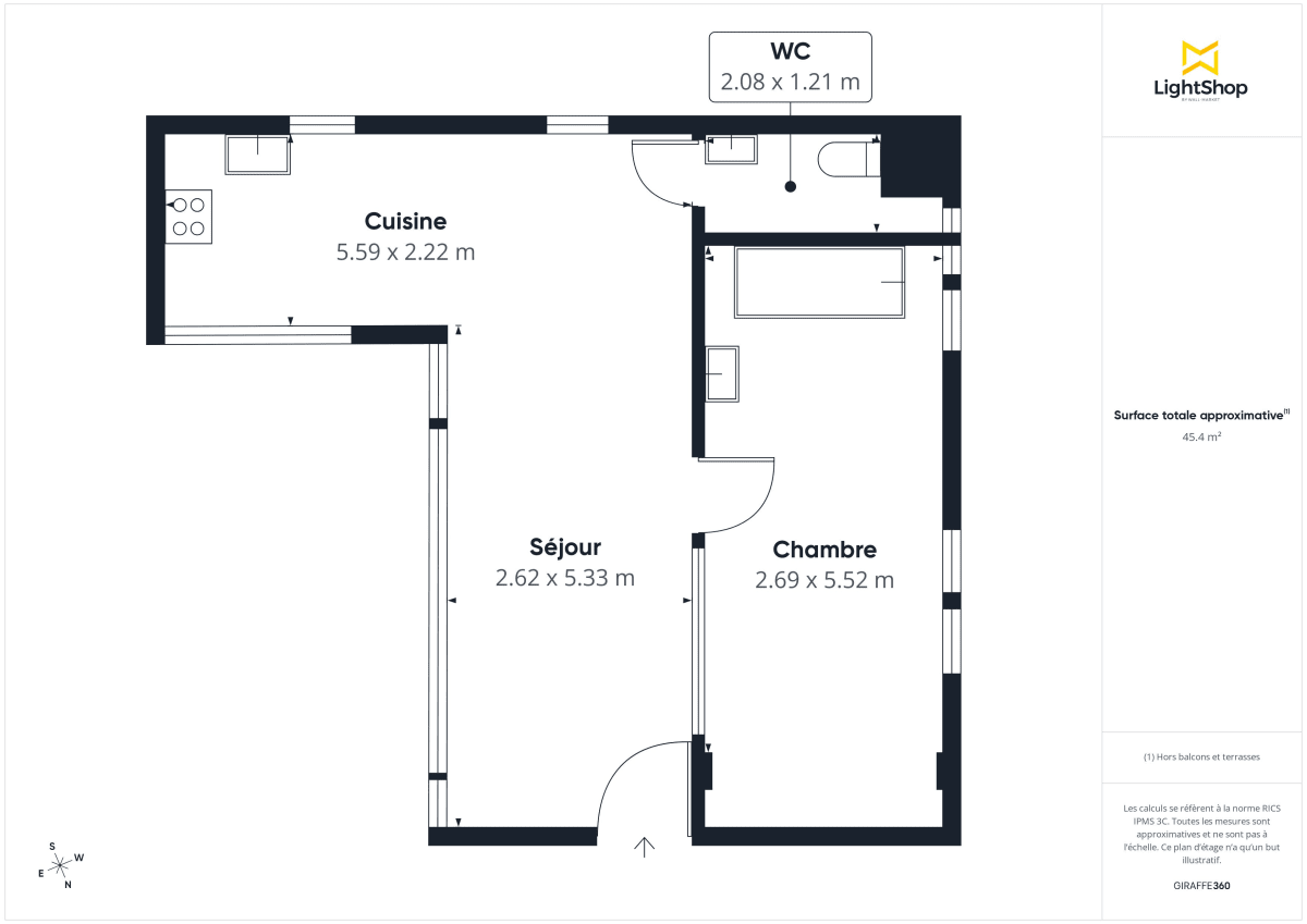 Appartement de 47.12 m² à Paris