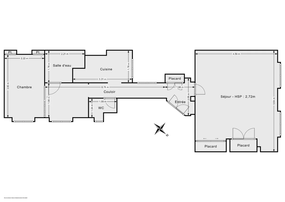 Appartement de 54.0 m² à Levallois-Perret