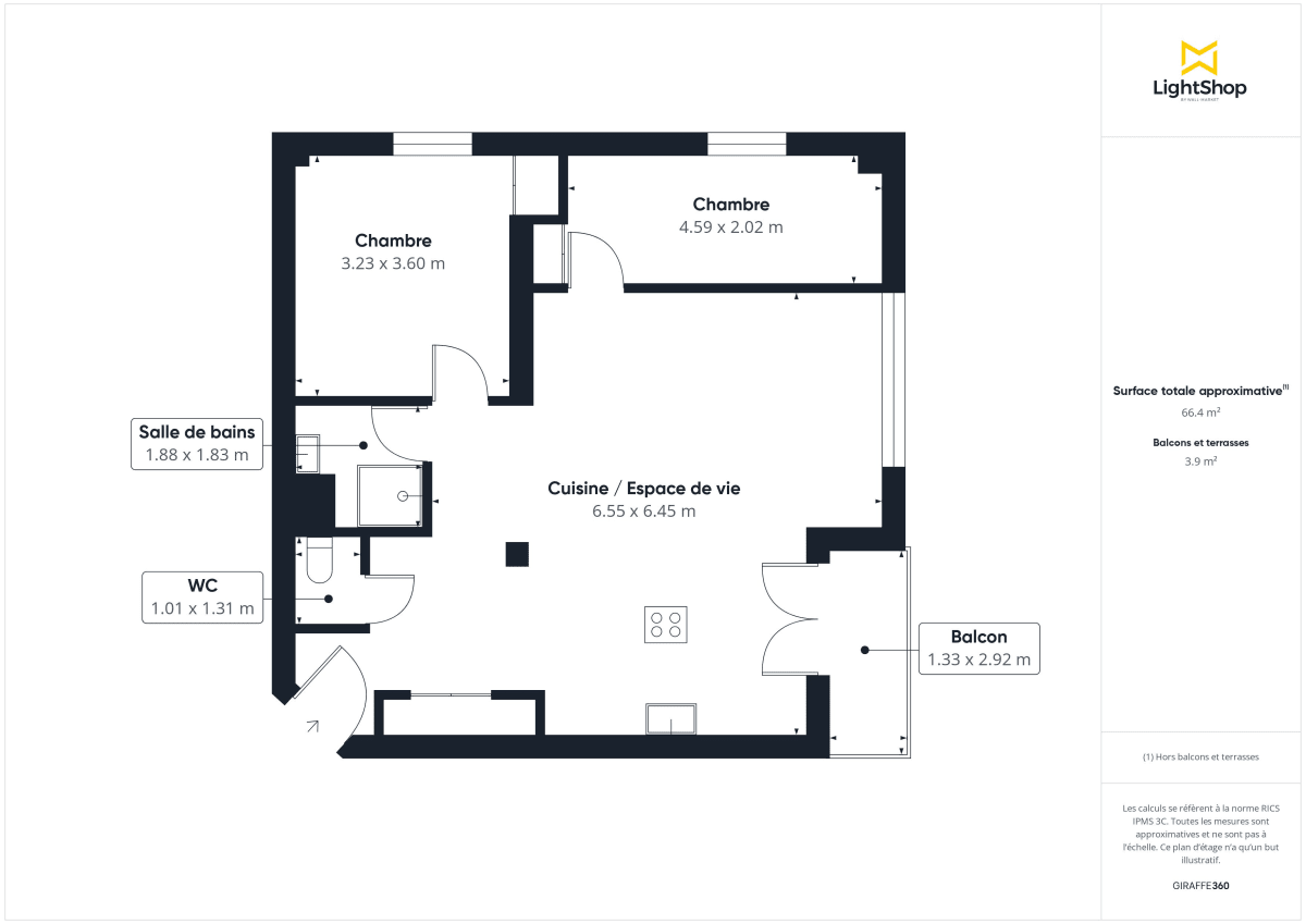 Appartement de 65.48 m² à Lyon