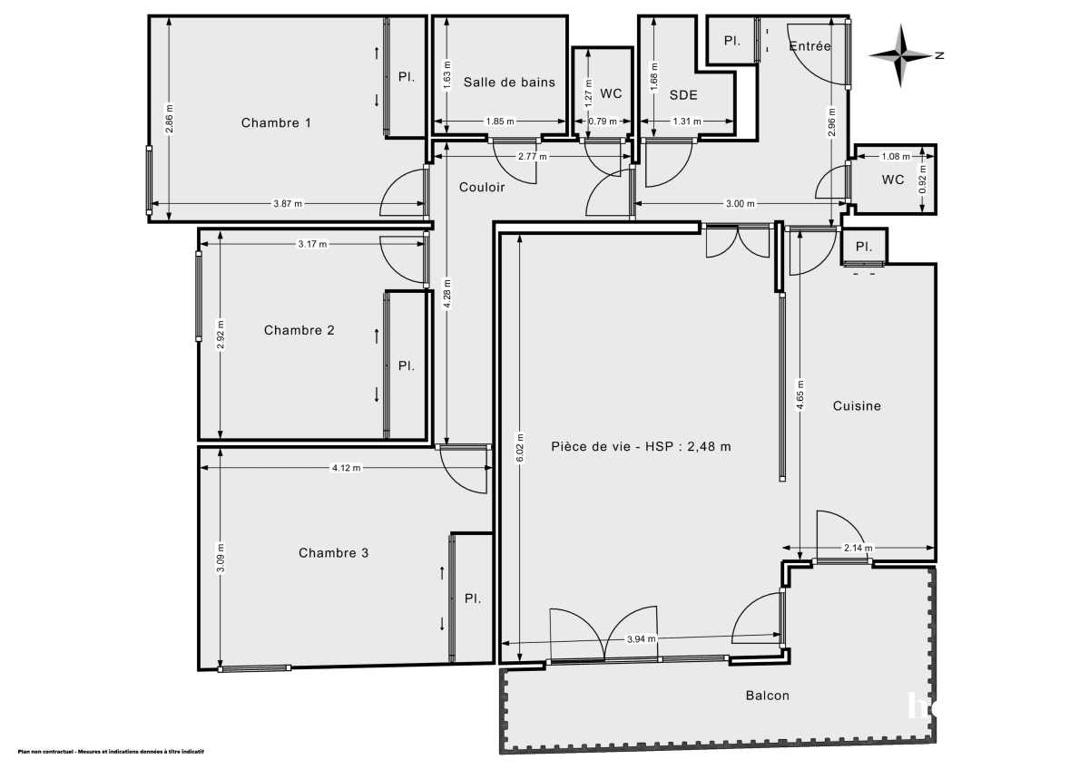 Appartement de 89.36 m² à Saint-Denis
