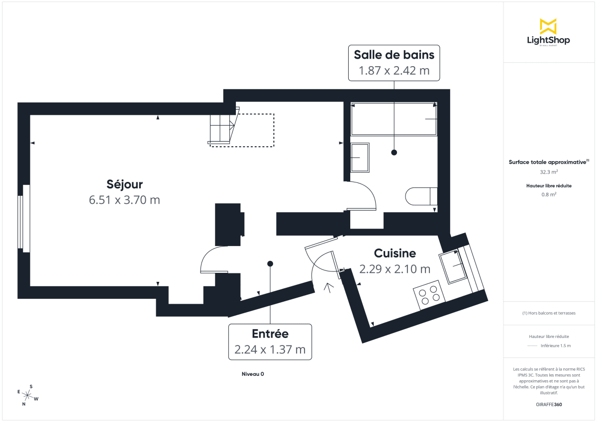 Appartement de 39.62 m² à Paris