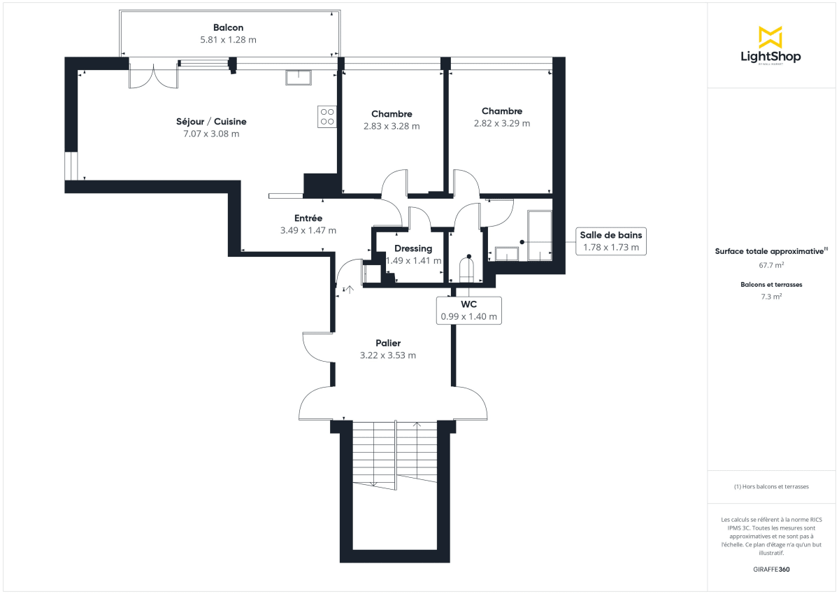 Appartement de 54.0 m² à Oullins