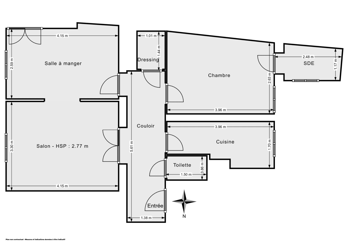 Appartement de 57.6 m² à Paris