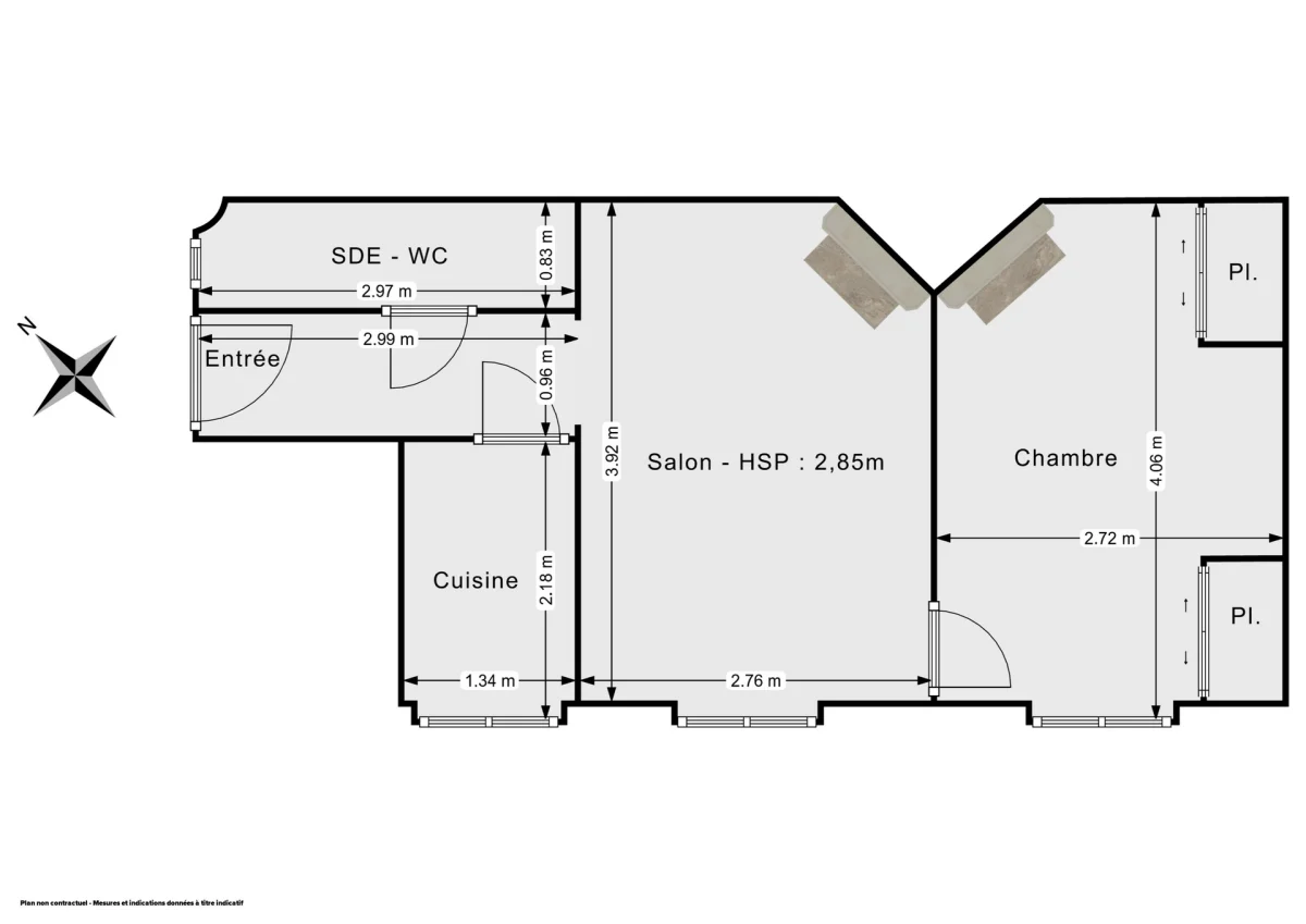 Appartement de 28.1 m² à Paris