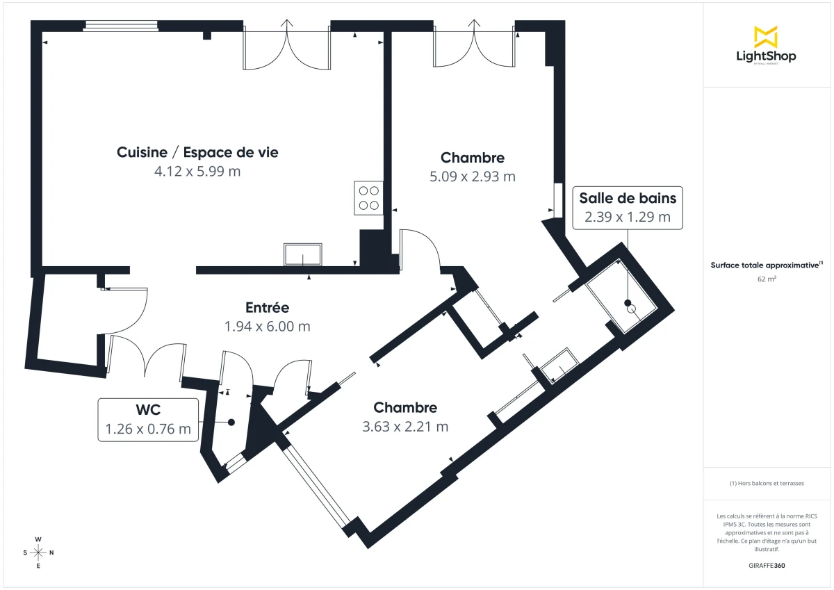 Appartement de 63.08 m² à Paris