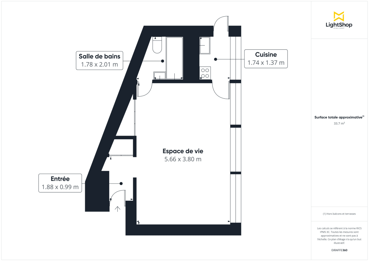 Appartement de 31.17 m² à Paris