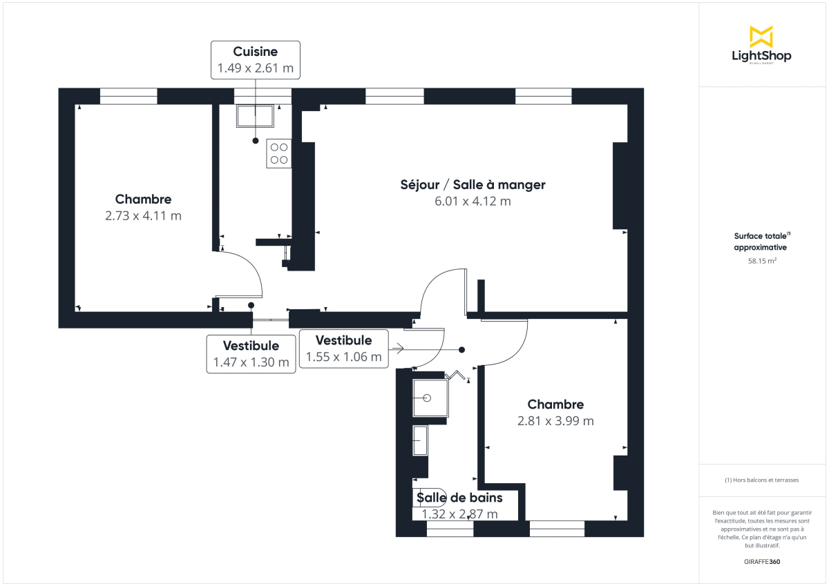 Appartement de 57.47 m² à Paris