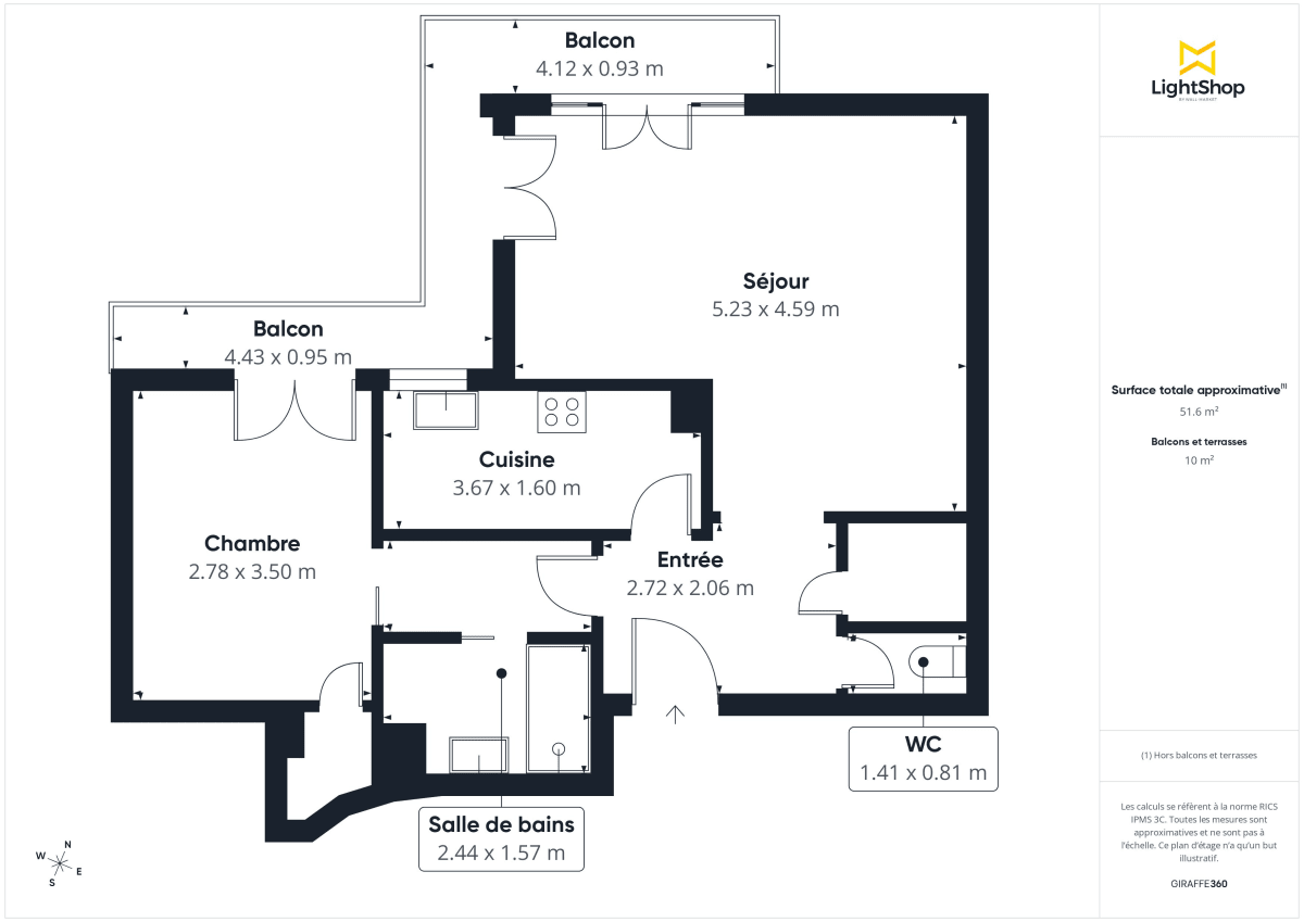 Appartement de 52.26 m² à Paris
