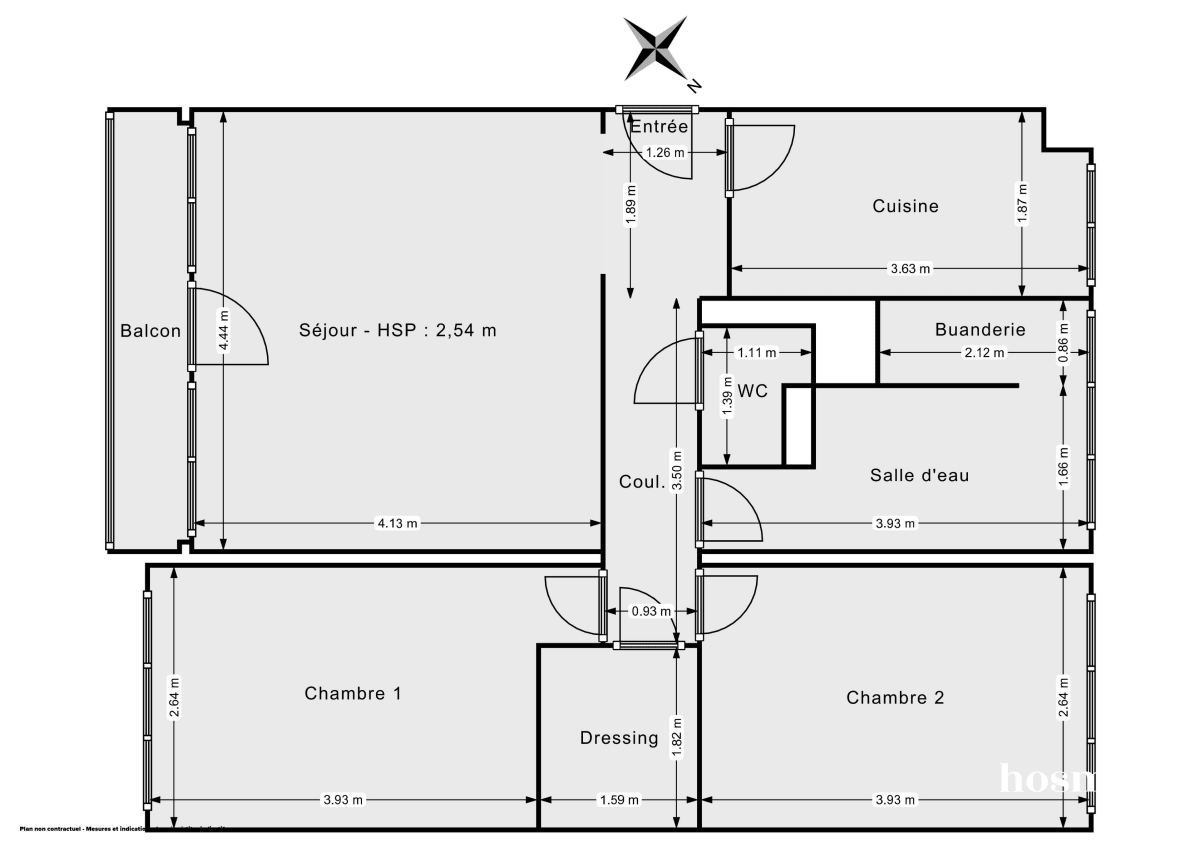 Appartement de 61.5 m² à Paris