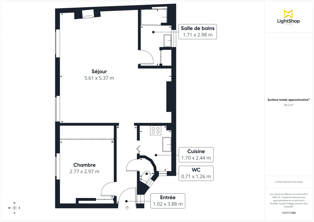 Appartement de 50.0 m² à Paris