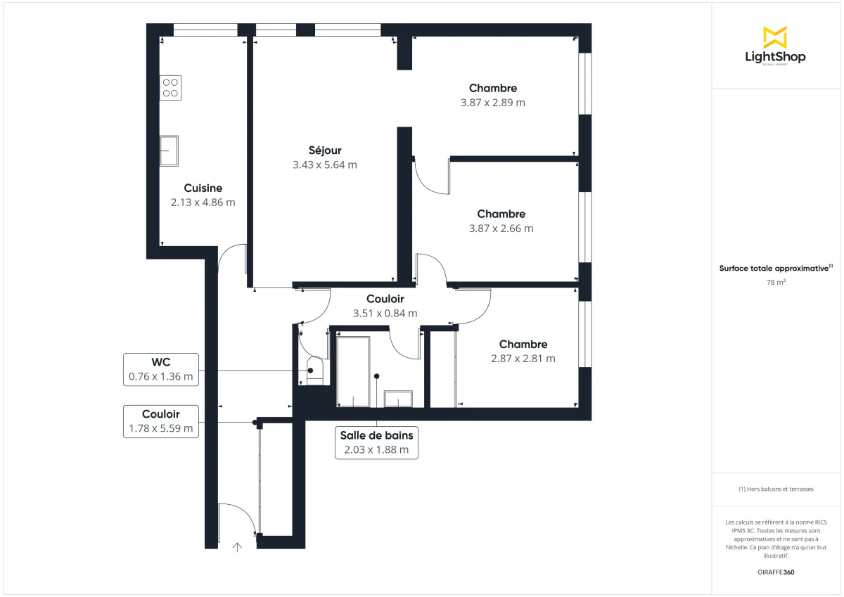 Appartement de 80.0 m² à Paris
