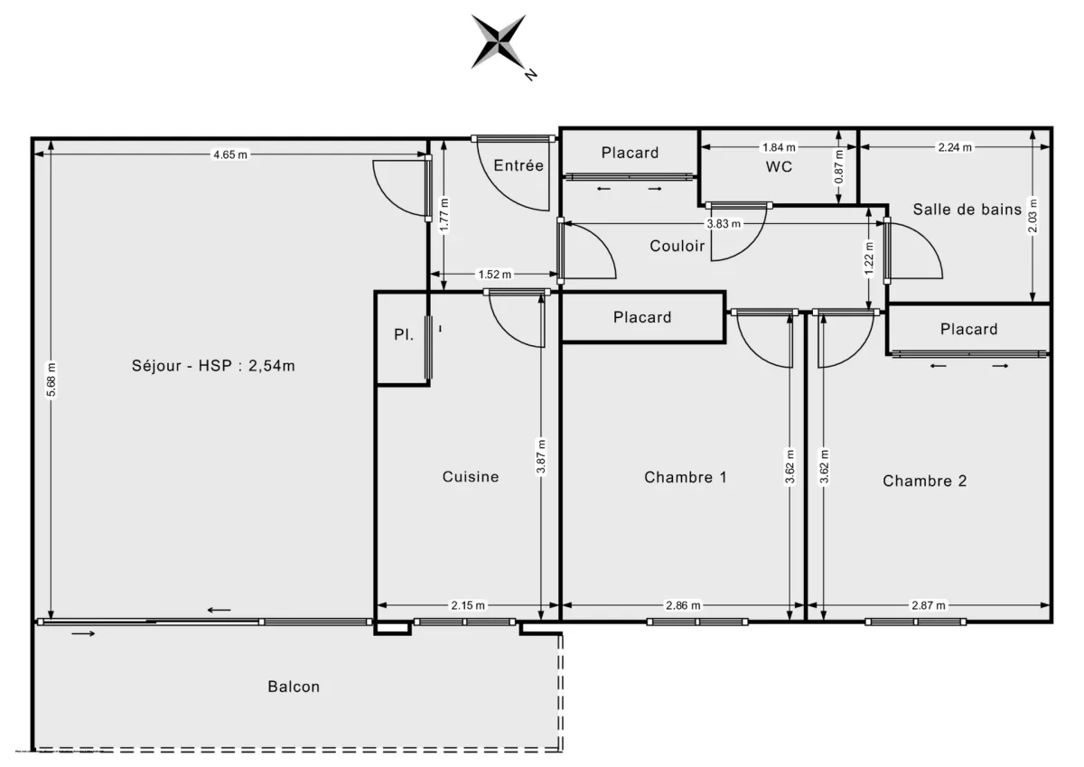 Appartement de 65.0 m² à Bordeaux