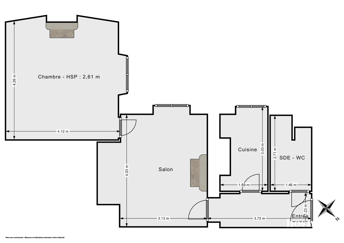 Appartement de 45.0 m² à Paris