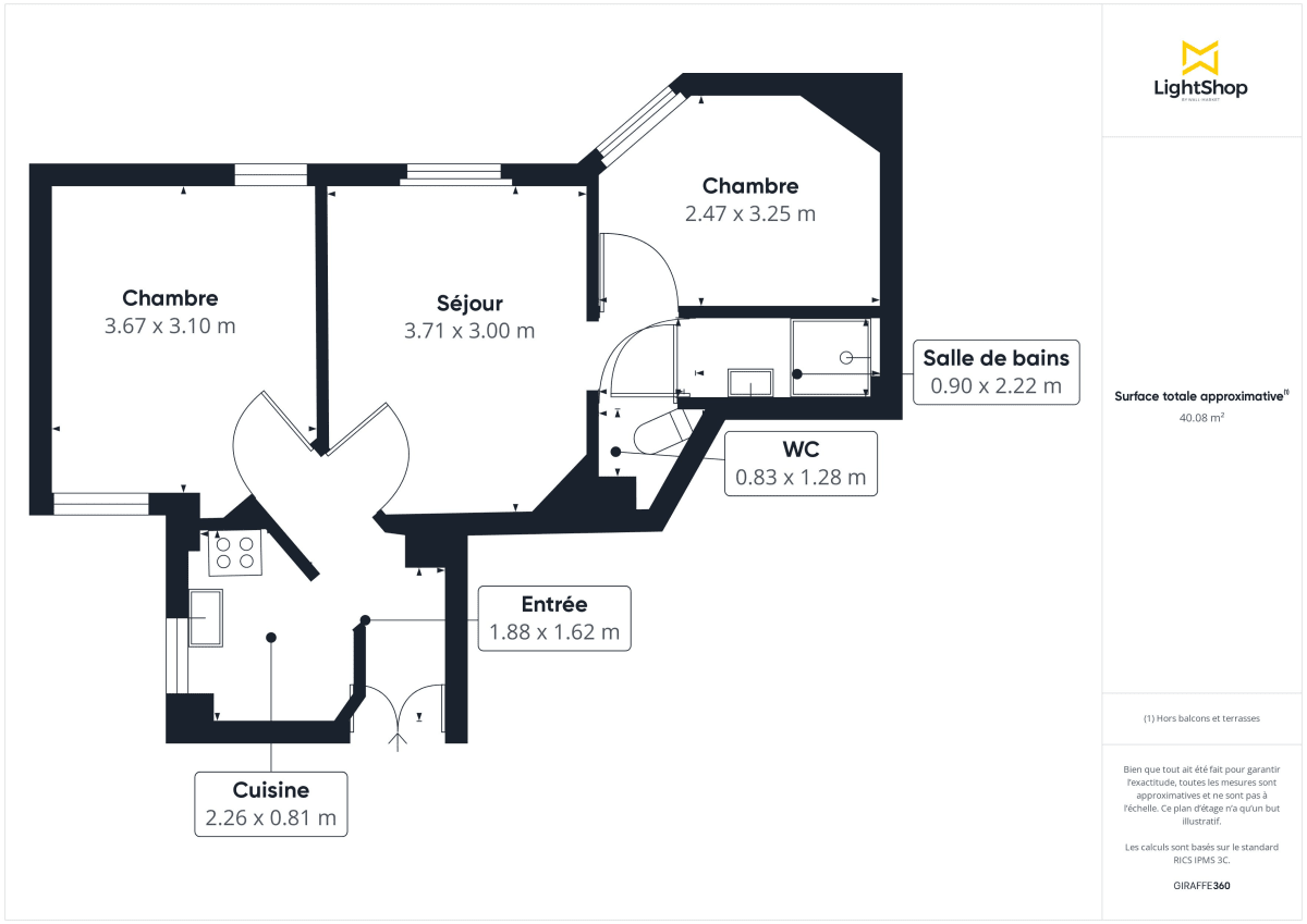 Appartement de 43.23 m² à Paris