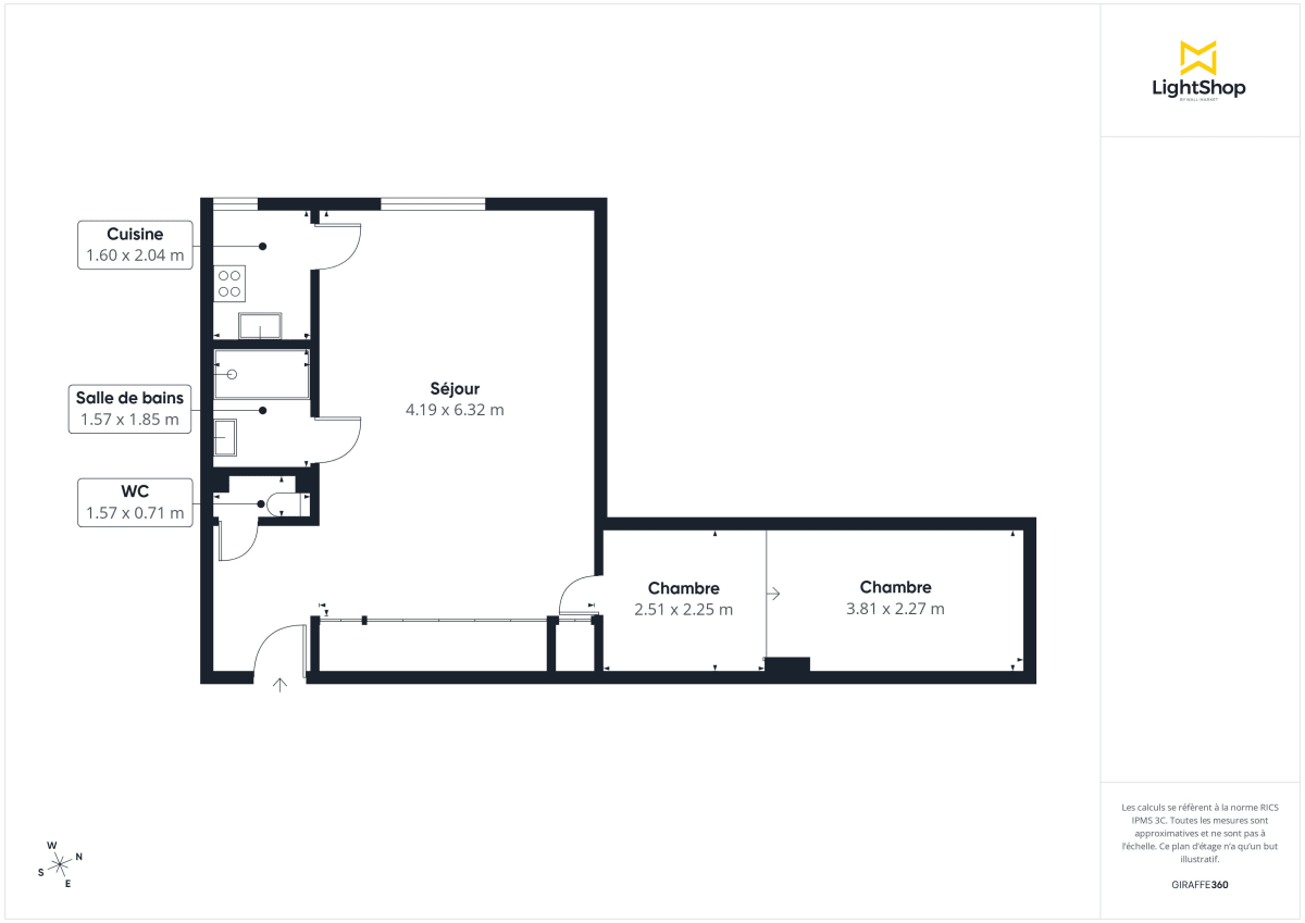 Appartement de 55.9 m² à Paris