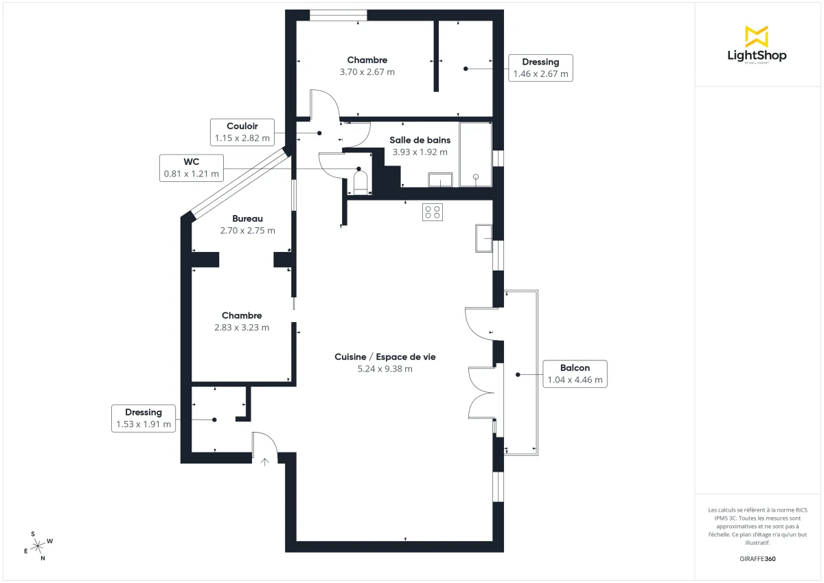 Appartement de 93.72 m² à Nantes