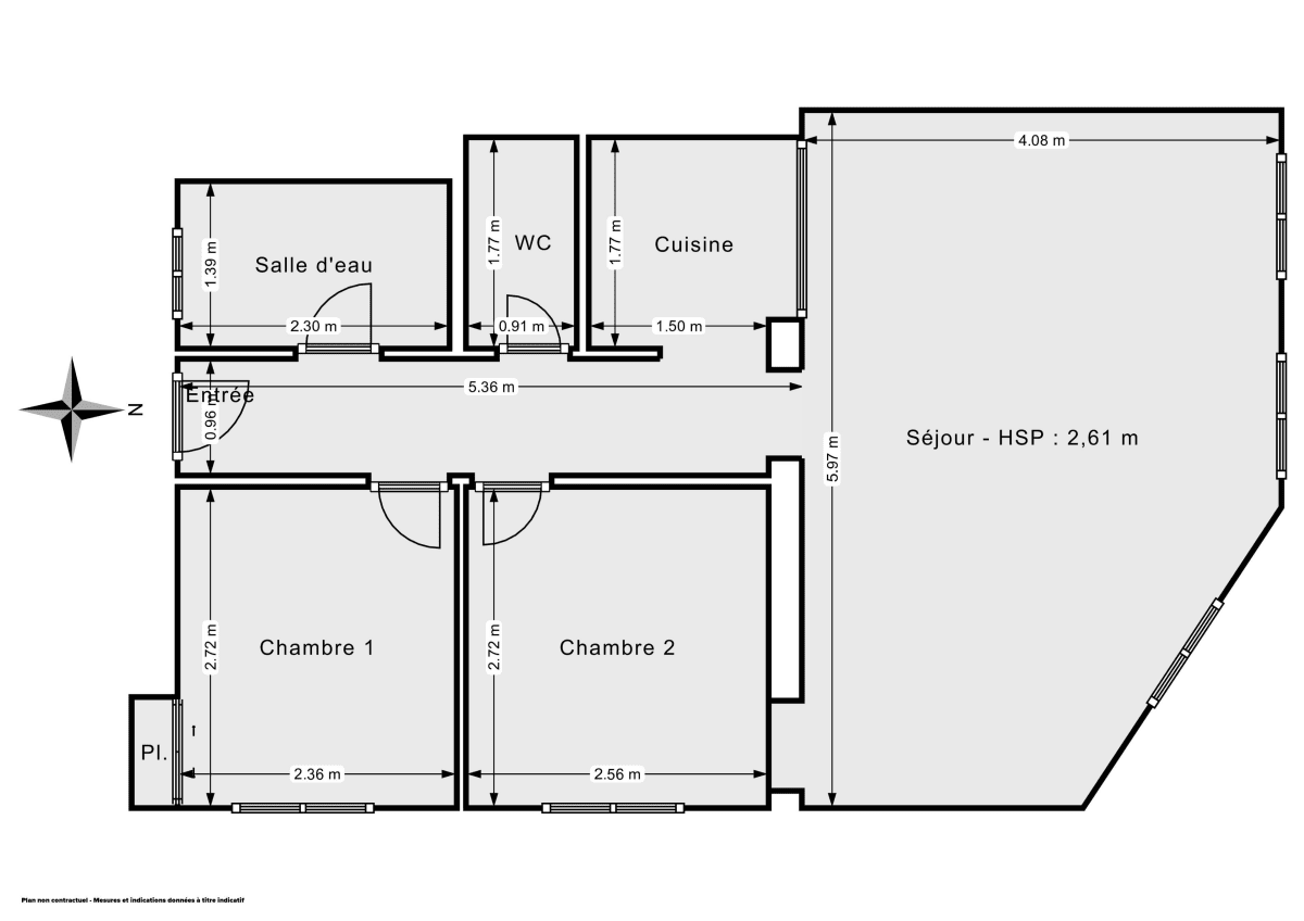 Appartement de 56.0 m² à Paris