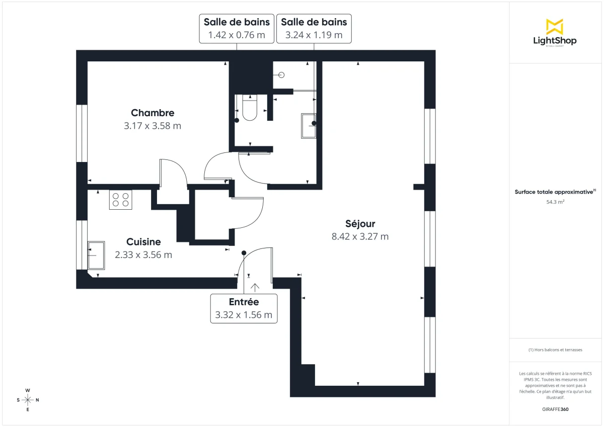 Appartement de 54.0 m² à Bordeaux