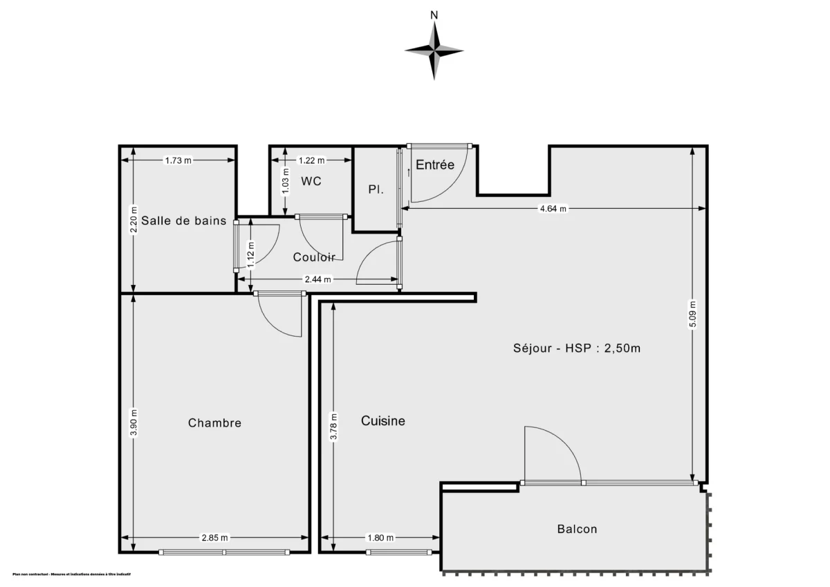 Appartement de 43.83 m² à Villeurbanne