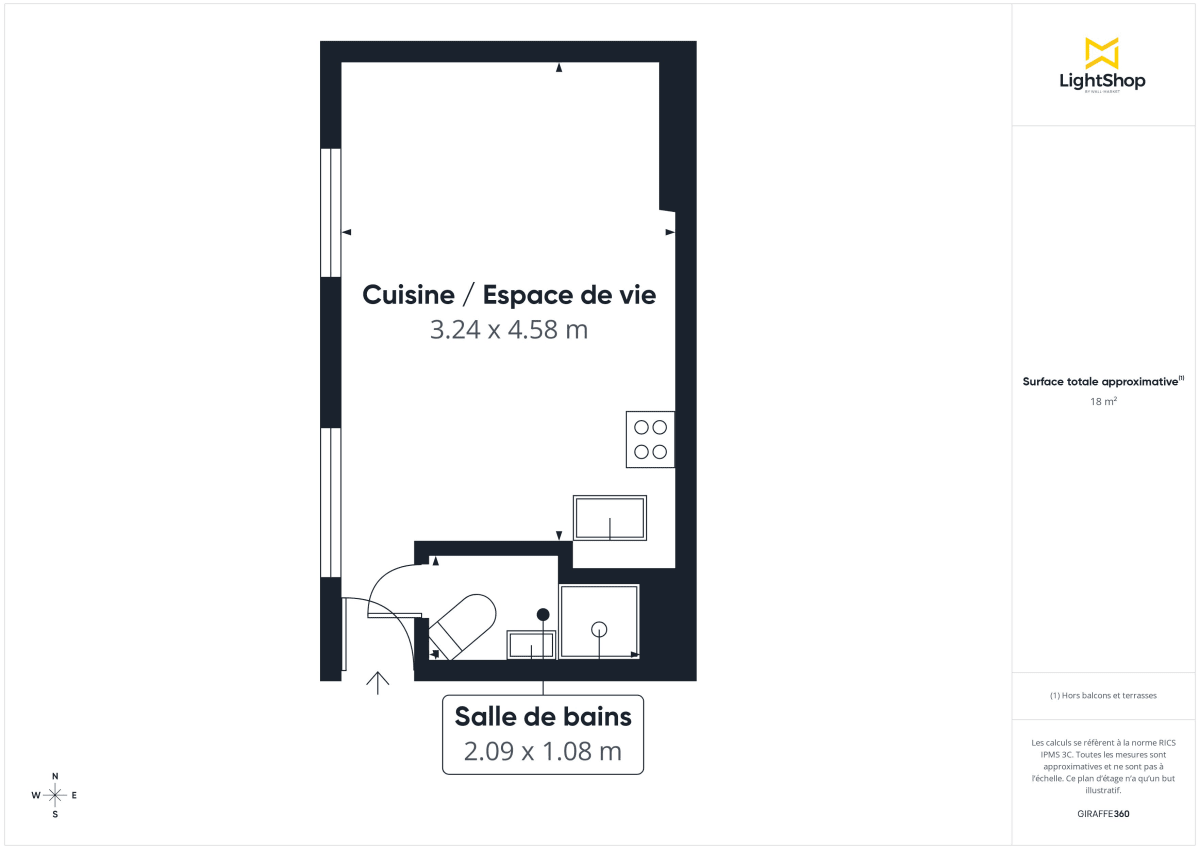 Appartement de 18.0 m² à Boulogne-Billancourt