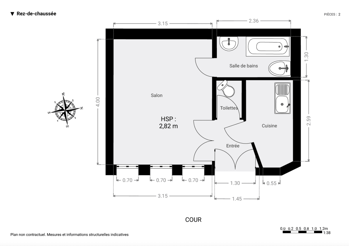 Appartement de 21.89 m² à Paris