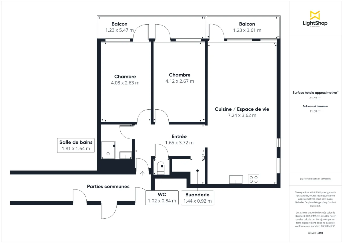 Appartement de 61.0 m² à Villeurbanne