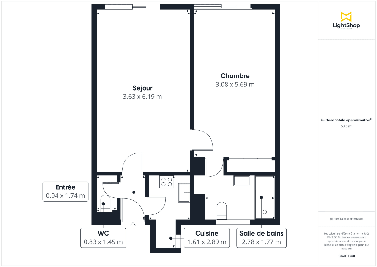 Appartement de 55.03 m² à Paris