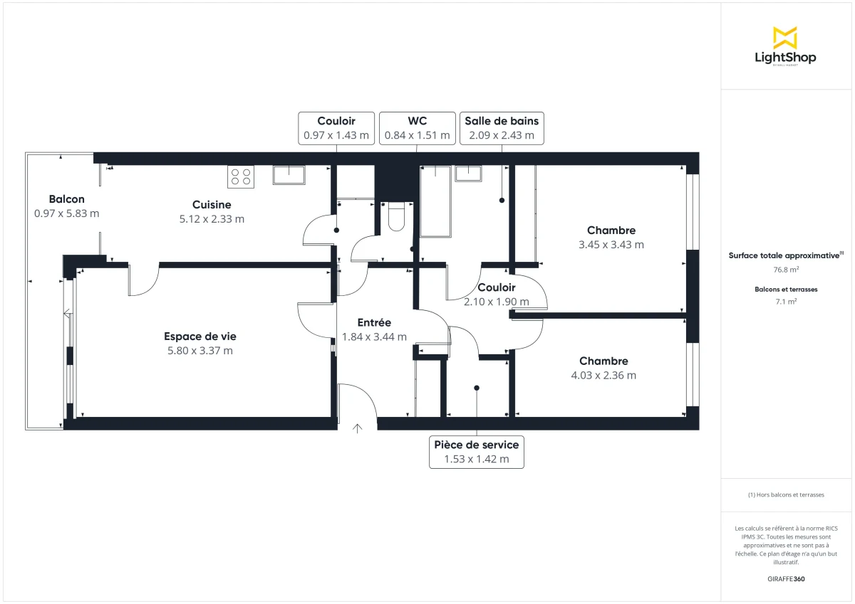 Appartement de 76.06 m² à Lyon