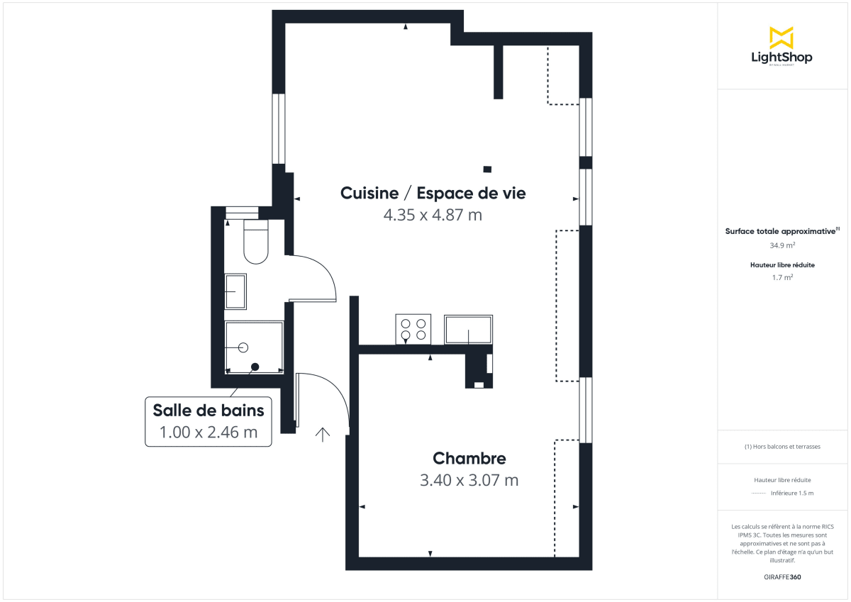 Appartement de 34.9 m² à Paris