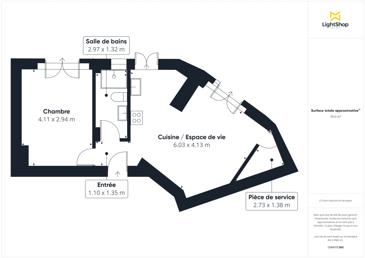 Appartement de 41.0 m² à Paris